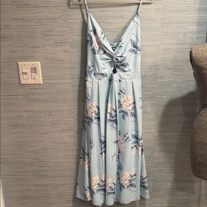 Cupshe Light Blue Floral Backless Dress